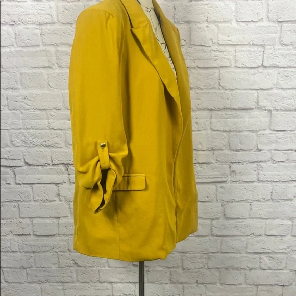 Tahari Mustard Open-Front Blazer Jacket - Picture 5 of 8